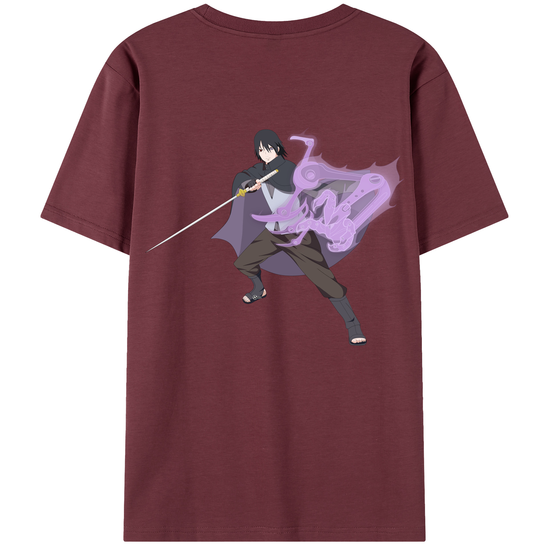 （画像用） NARUTO -ナルト- うちは サスケ Uchiha Sasuke 綿100％半袖Tシャツ（背面プリント）